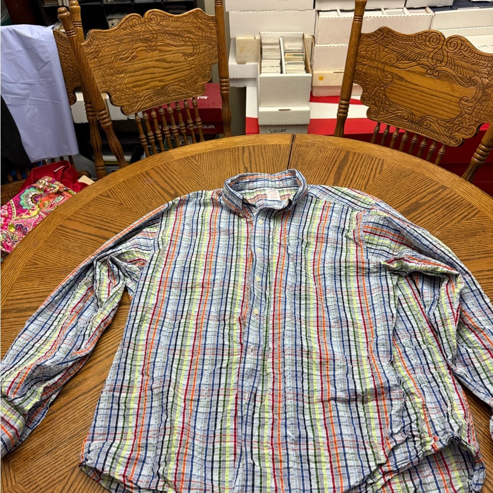 Brooks Brothers Red and Blue Casual Button Down Shirt